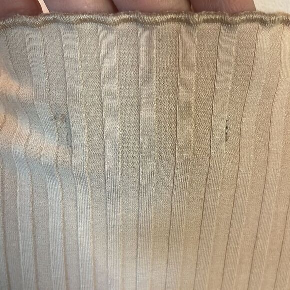 ALFANI INTIMATES RIBBED CROPPED PAJAMA PANTS SET, Cream, size M - Picture 9 of 12